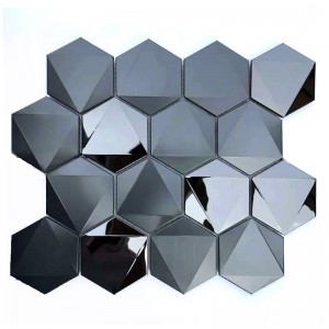 Черные металлические плитки из нержавеющей стали 304/316 из мозаики для отделки стен